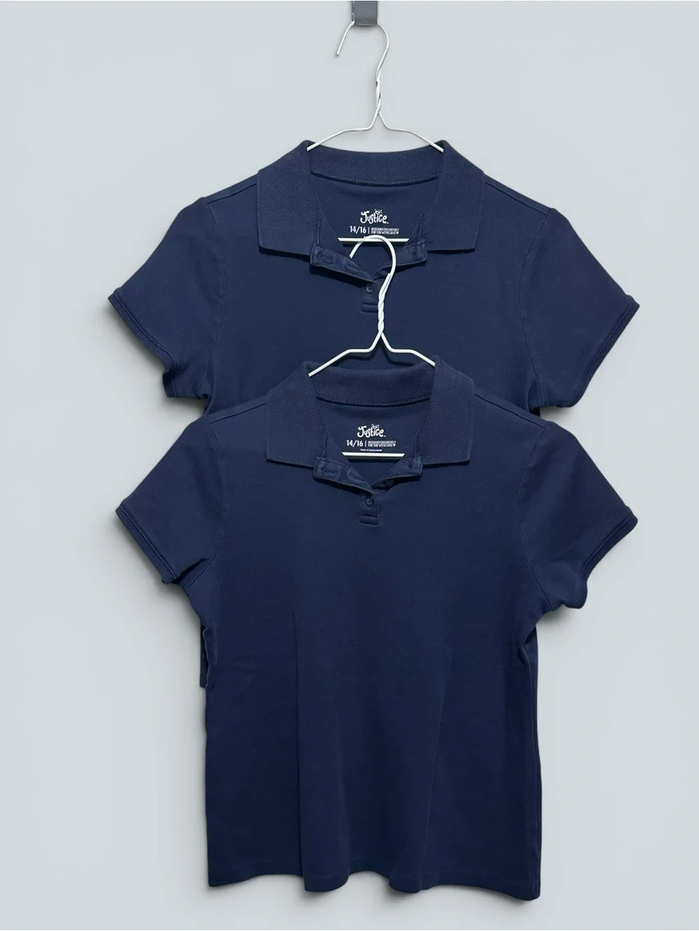 Justice Navy Short Sleeve Polo Top (set of 2)- Girls